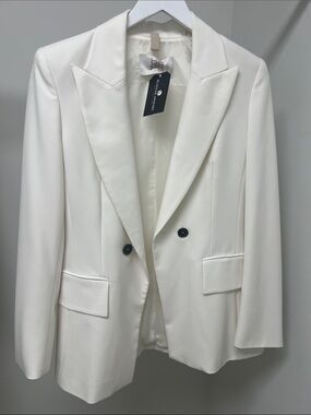 RIANI Cream Double-Breasted Blazer
